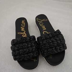 EUC Sam Edelman Black Woven Slide Sandals